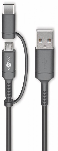 USB 2.0 Typ C/B Universal - Anschlusskabel , 1 m, schwarz für KellnerORDER