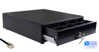 Kassen Set: Geldlade 330 x330 x100 mm + USB Barcodescanner mit Fuss