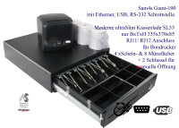 Kassen Set: LAN Bondrucker + SLIM Kassenschublade -...